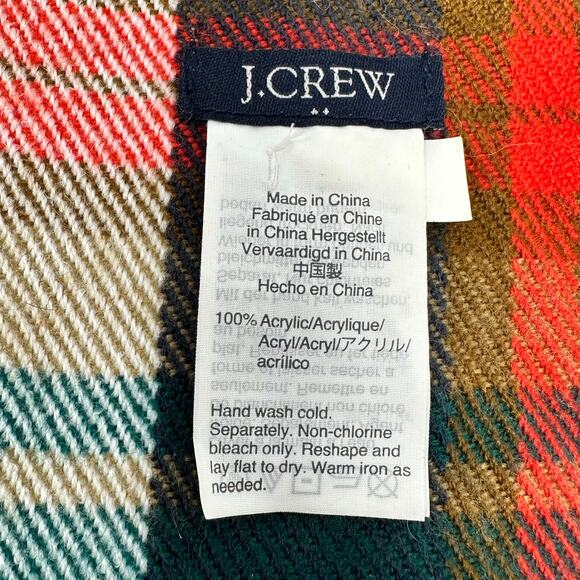 J. Crew Classic Plaid Scarf White Juniper Plaid - Picture 4 of 4